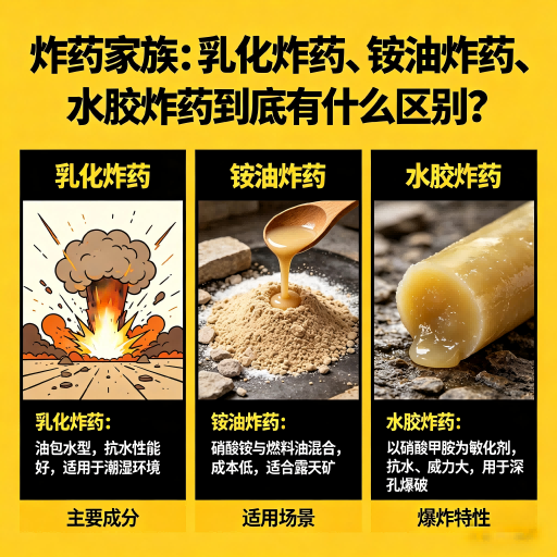 朗县炸药家族：乳化炸药、铵油炸药、水胶炸药到底有什么区别？